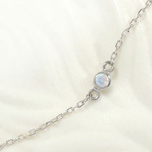 【10%OFFクーポン】ブレスレット ブルームーンストーン プラチナ チェーン 一粒 レディース ユニセックス クリスマス プレゼント Xmas 誕生日 記念日...