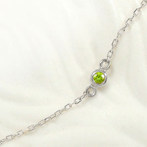【10%OFFクーポン】ブレスレット ペリドット プラチナ 一粒 レディース ユニセックス クリスマス プレゼント Xmas 誕生日 記念日 クリスマス プレゼ...