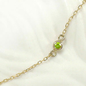 【10%OFFクーポン】ブレスレット ペリドット k10ホワイトゴールドk10WG一粒 レディース ユニセックス 誕生日 記念日8月 誕生石 クリスマス プレゼ...