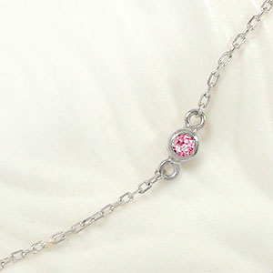 【10%OFFクーポン】ブレスレット ピンクトルマリン プラチナ チェーン 一粒 レディース ユニセックス クリスマス プレゼント Xmas 誕生日 記念日 ク...