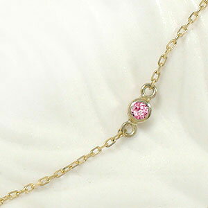 【10%OFFクーポン】ブレスレット ピンクトルマリン k10ホワイトゴールドk10WGチェーン 一粒 レディース ユニセックス 誕生日 記念日10月 誕生石 ...