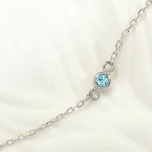 【10%OFFクーポン】ブレスレット ブルートパーズ プラチナ チェーン 一粒 レディース ユニセックス クリスマス プレゼント Xmas 誕生日 記念日 クリ...