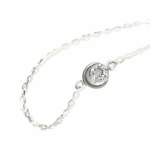 ブレスレット ダイヤモンド k18ホワイトゴールド 一粒 0.10ct 月 太陽 レディース ユニセックス クリスマス プレゼント Xmas 誕生日 記念日 贈...