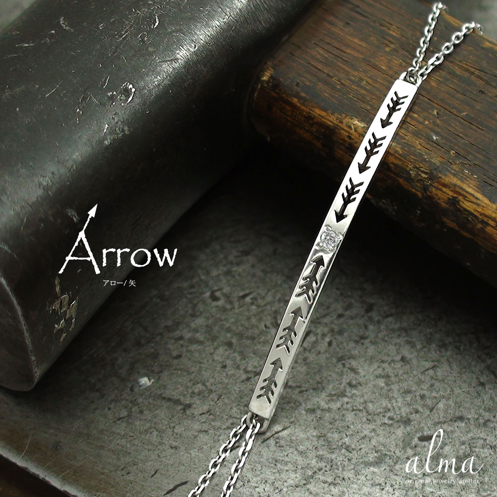 【20%OFFクーポン】ブレスレット アロー ダイヤモンド プラチナ カラーストーン 4月 誕生石 インディアンジュエリー 矢 送料無料 クリスマス プレゼント...