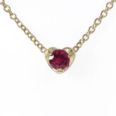 ネックレス ハート ルビー k18イエローゴールド 一粒ペンダント レディース ユニセックス 誕生日 記念日 バレンタインデー プレゼント 7月 誕生石 花以外 彼女 妻 贈り物 2024 送料無料