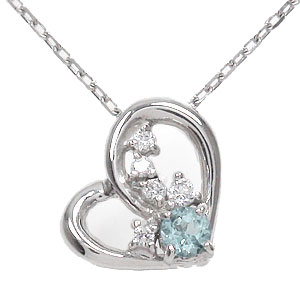 【20%OFFクーポン】ネックレス アクアマリン ハート 流れ星 プラチナ 一粒 3月 誕生石ペンダントトップ シルバーチェーン鎖 チャーム pt900 クリス...