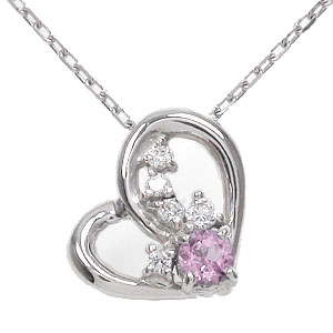 【10%OFFクーポン】シルバー925 ネックレス ピンクサファイア ダイヤモンド ハート 流れ星 一粒 天然石 9月 誕生石 ペンダント クリスマス プレゼン...