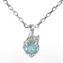 【10%OFFクーポン】ネックレス ブルートパーズネックレス 10金 流れ星 ハート 一粒 ペンダントトップ シルバーチェーン鎖 チャーム ギフト 贈り物 クリ...