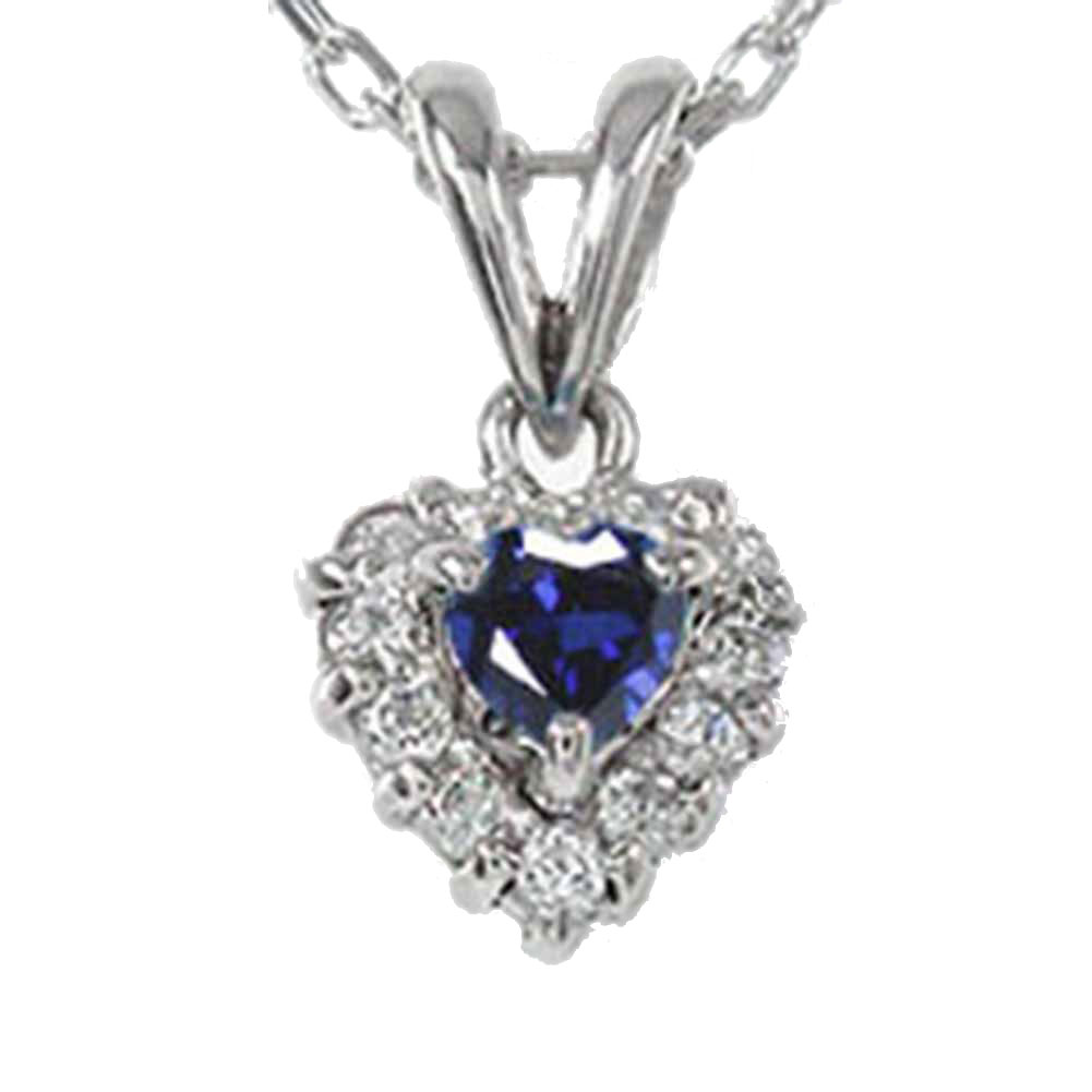 【20%OFFクーポン】ネックレス ダイヤモンド ハートネックレス サファイア 10金 取り巻き チャーム ペンダントトップ シルバーチェーン鎖 ゴールド GO...