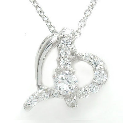 【20%OFFクーポン】ネックレス ダイヤモンド ハートネックレス プラチナ900 流れ星 ペンダントトップ シルバーチェーン鎖 ダイヤモンド チャーム pt9...