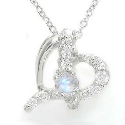 【20%OFFクーポン】ネックレス 流れ星 ブルームーンストーンネックレス 10金 ハート ペンダントトップ シルバーチェーン鎖 チャーム ゴールド GOLD ...