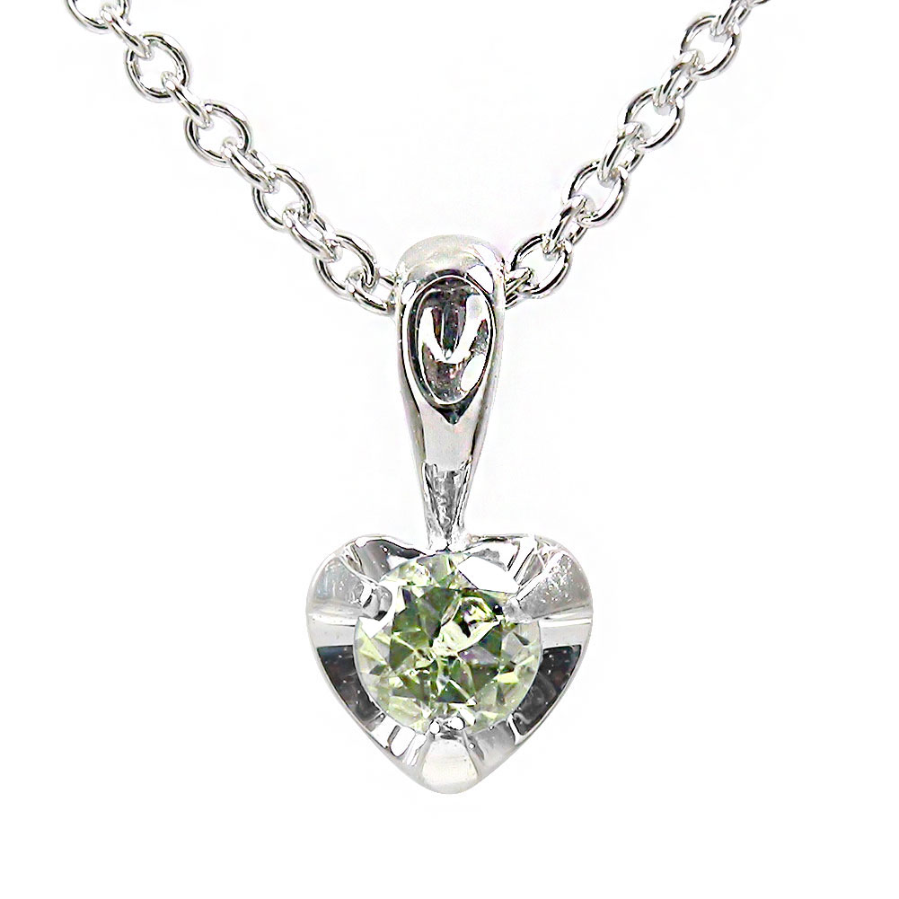 【10%OFFクーポン】ネックレス ペリドット プラチナ900 ハート レディース 一粒 ペンダントトップ シルバーチェーン 鎖 チャーム記念日 贈り物 クリス...