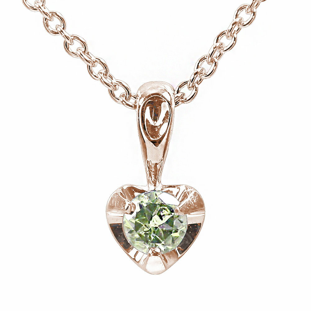 【10%OFFクーポン】ネックレス 18金 ペリドット ハート k18ピンクゴールド k18PG 一粒 ペンダントトップ シルバーチェーン 鎖 チャーム 誕生日...