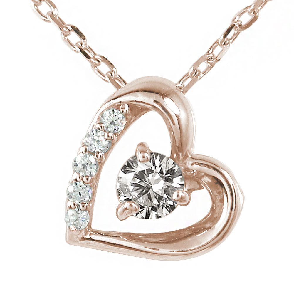 【20%OFFクーポン】ネックレス ダイヤモンド ハート 4月 誕生石 微笑み 笑顔 18金 ダイヤモンド カラーストーン プチペンダントトップ シルバーチェー...