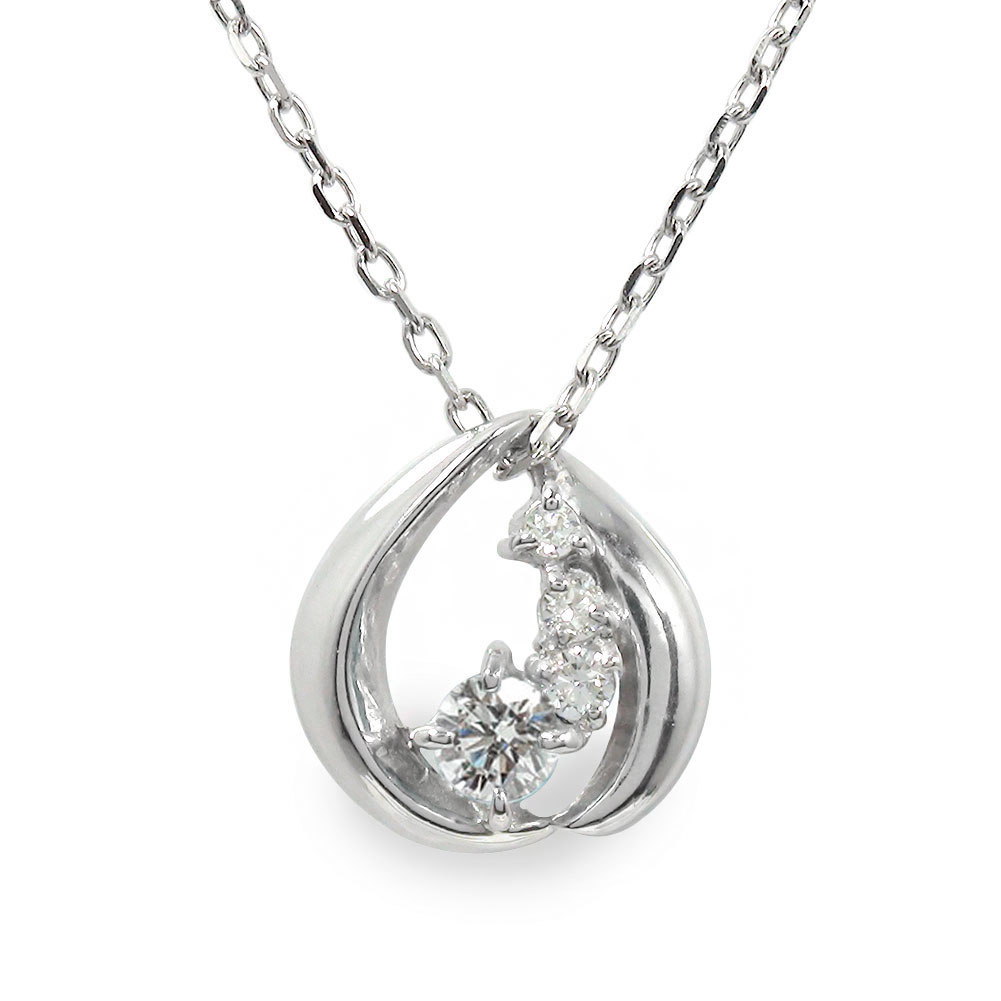 【20%OFFクーポン】ネックレス ダイヤモンド プラチナ ダイヤモンド カラーストーン 4月 誕生石 ペンダントトップ シルバーチェーン鎖 チャーム送料無料 ...