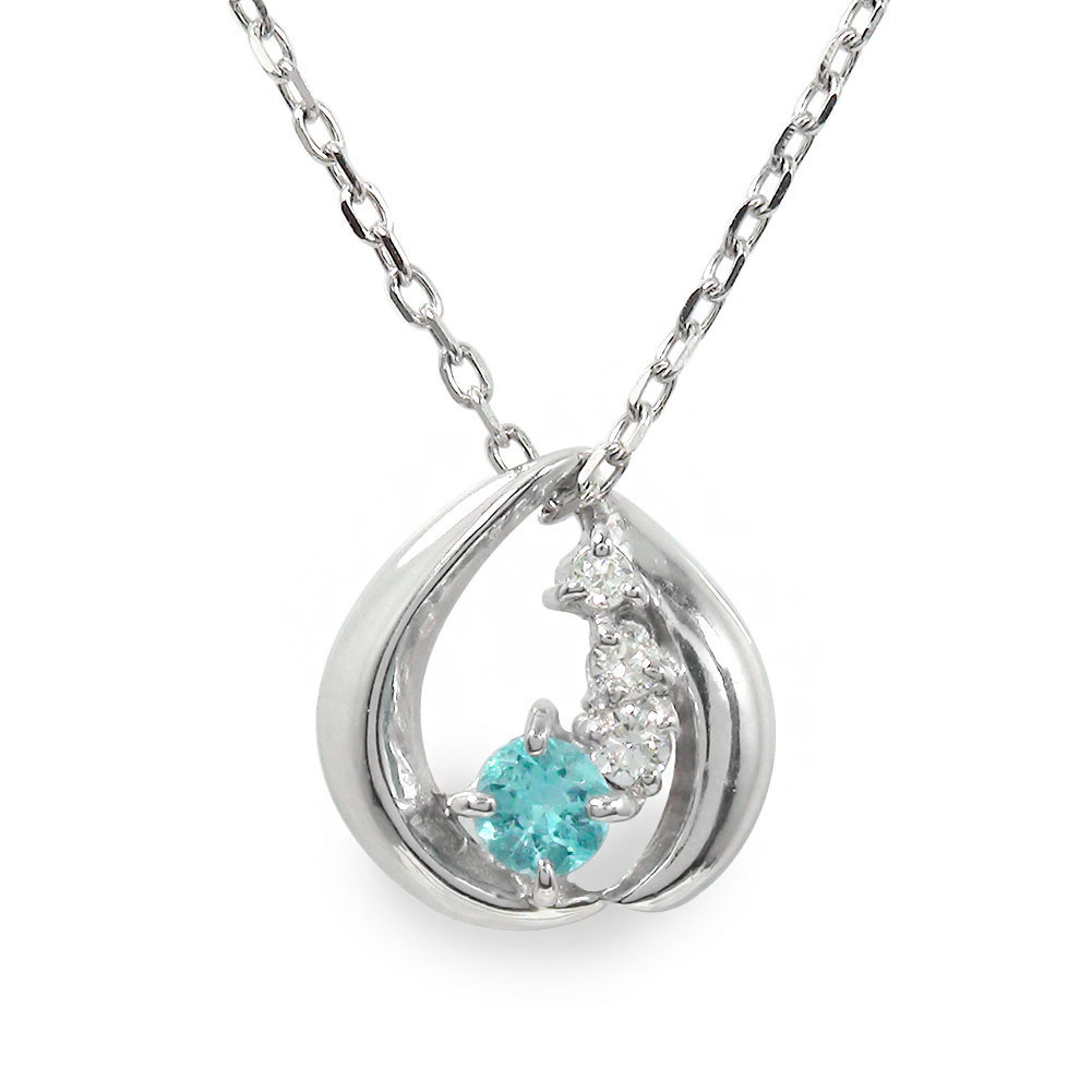 【20%OFFクーポン】ネックレス ブルートパーズ 11月 誕生石 プラチナ ダイヤモンド カラーストーン ペンダントトップ シルバーチェーン鎖 チャーム送料無...