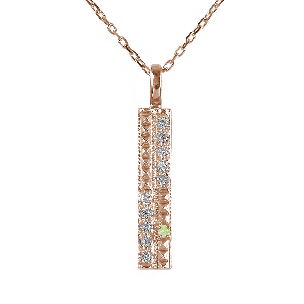 ネックレス ペンダントトップ シルバーチェーン鎖 ペリドット 18金 k18 18k カラーストーン レディース ダブル ライン ペンダントトップ シルバーチェ...