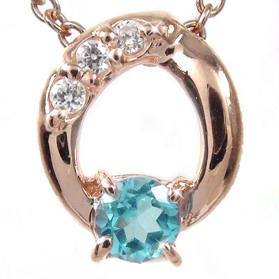 【10%OFFクーポン】ネックレス ブルートパーズ ダイヤモンド オーバルネックレス チャーム ペンダントトップ シルバーチェーン鎖 k10ピンクゴールド ギフ...