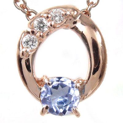 Tanzanite - ネックレス タンザナイト ダイヤモンド オーバルネックレス チャーム ペンダントトップ シルバーチェーン鎖 k10ピンクゴールド 母の日 ギフト 12月 誕生石 花以外 彼女 妻 贈り物 2026 送料無料