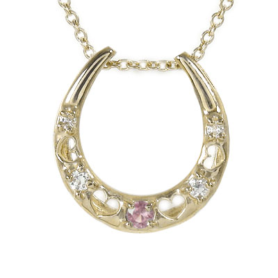 【20%OFFクーポン】ネックレス 馬蹄 ピンクトルマリン k10ホワイトゴールドk10PG k10YG ハート レディース誕生日 記念日 クリスマス プレゼント Xmas お守り 10月 誕生石 花以外 彼女 妻 贈り物 2025 送料無料(4)