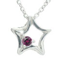 ネックレス ルビー 星ネックレス チャーム プラチナ900 一粒 ペンダントトップ シルバーチェーン鎖 ユニセックス レディース 誕生日 記念日 プレゼント pt900 7月 誕生石 花以外 彼女 妻 贈り物 2025 送料無料
