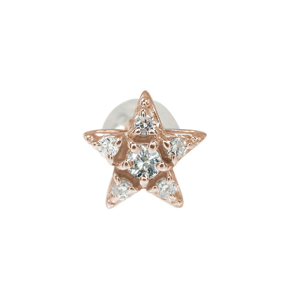【20%OFFクーポン】ピアス 片耳 スター 星 ダイヤモンド 片耳ピアス 18金 4月 誕生石 クリスマス プレゼント Xmas 花以外 彼女 妻 贈り物 2...