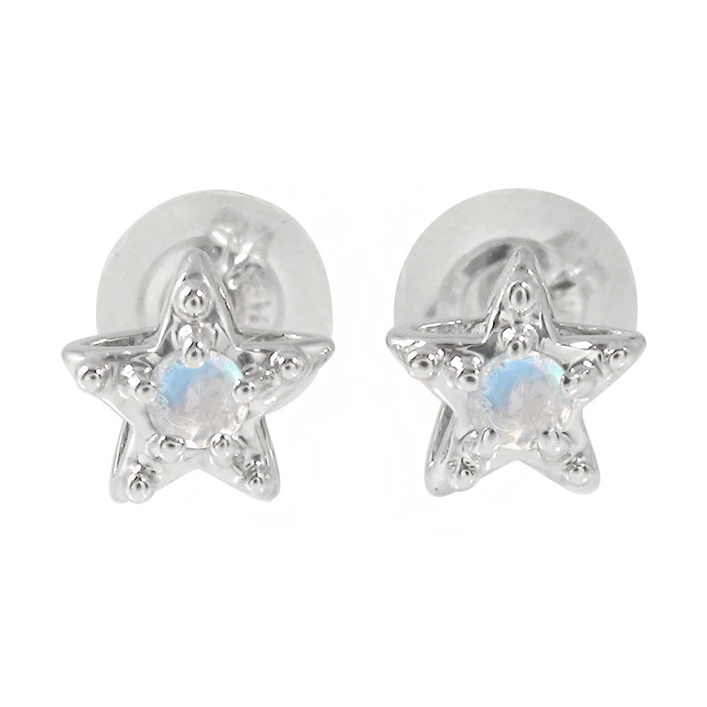 【10%OFFクーポン】ピアス プラチナ ブルームーンストーン スター 星 6月 誕生石 クリスマス プレゼント Xmas 花以外 彼女 妻 贈り物 2025