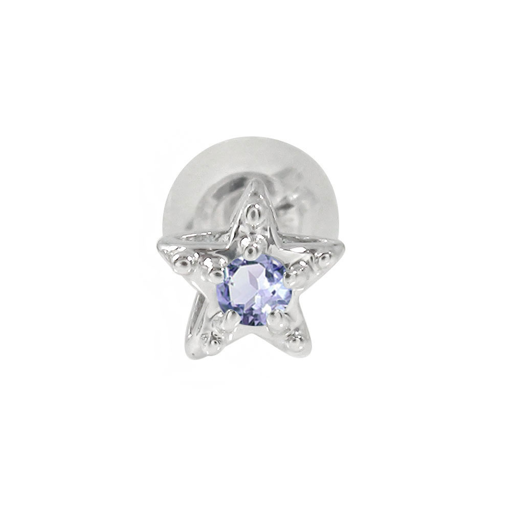 【10%OFFクーポン】ピアス 片耳 プラチナ タンザナイト スター 星 片耳ピアス 12月 誕生石 クリスマス プレゼント Xmas 花以外 彼女 妻 贈り物...