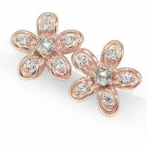 ピアス フラワーモチーフ 花 18金 ダイヤモンド フィオ—レ 4月 誕生石送料無料 プレゼント 花以外 彼女 妻 贈り物 2025