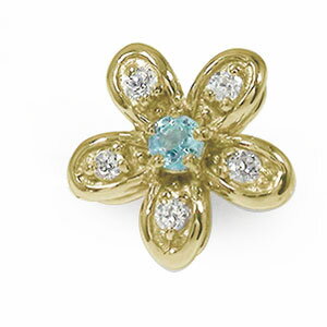 ピアス片耳10金ブルートパーズダイ...