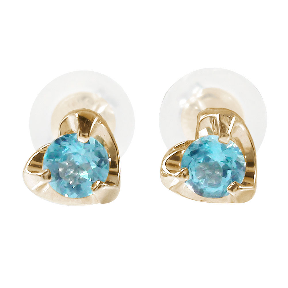 【10%OFFクーポン】ピアス 10金 ブルートパーズ ハートモチーフ 11月 誕生石 クリスマス プレゼント Xmas 花以外 彼女 妻 贈り物 2025