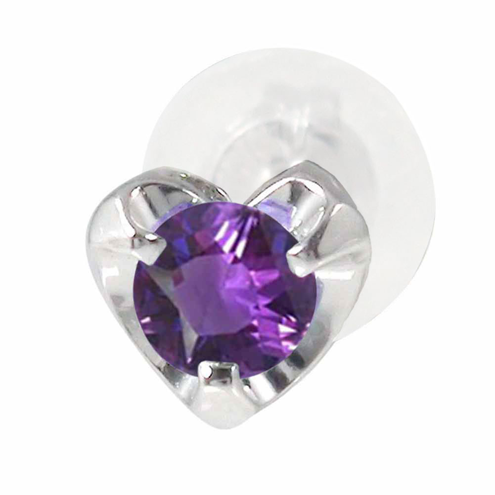 ピアス 片耳 プラチナ アメジスト ハートモチーフ 片耳ピアス 2月 誕生石 クリスマス プレゼント Xmas 花以外 彼女 妻 贈り物 2025