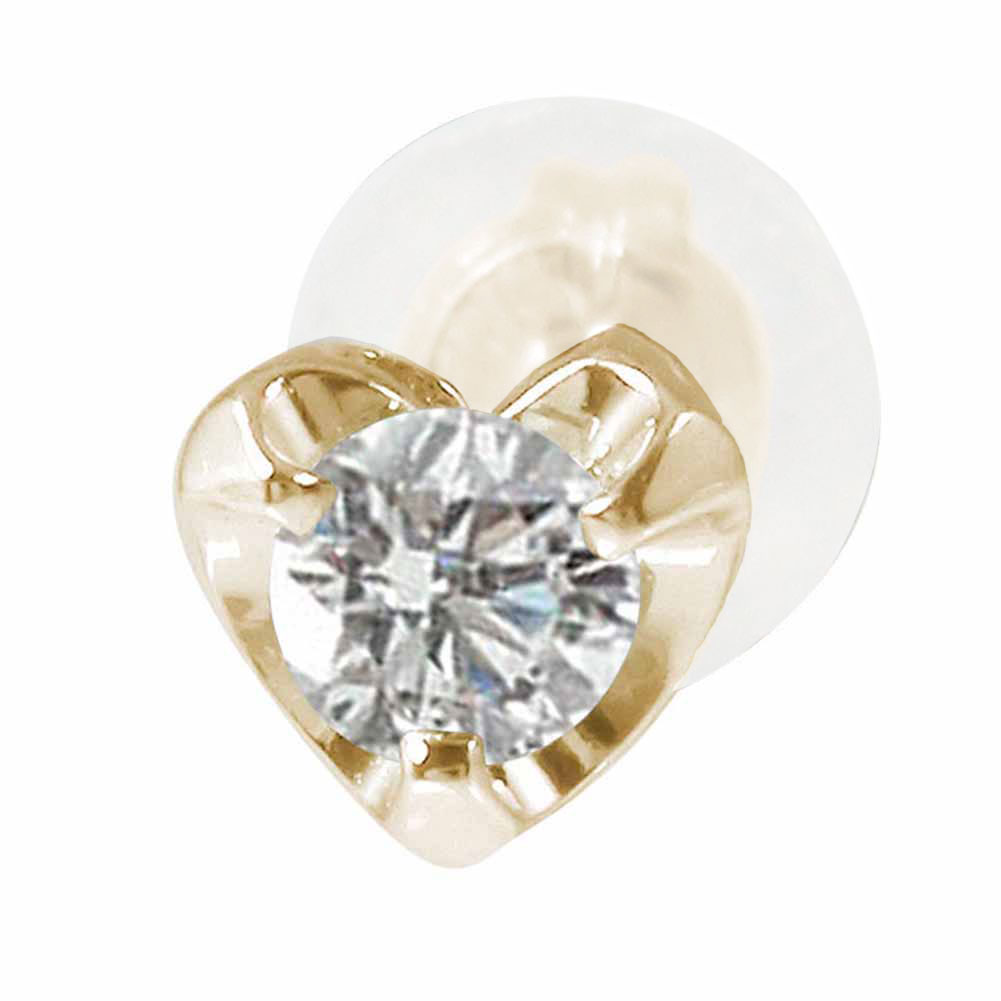 【10%OFFクーポン】ピアス 片耳 ダイヤモンド 10金 4月 誕生石 ハートモチーフ 片耳ピアス クリスマス プレゼント Xmas 花以外 彼女 妻 贈り物...