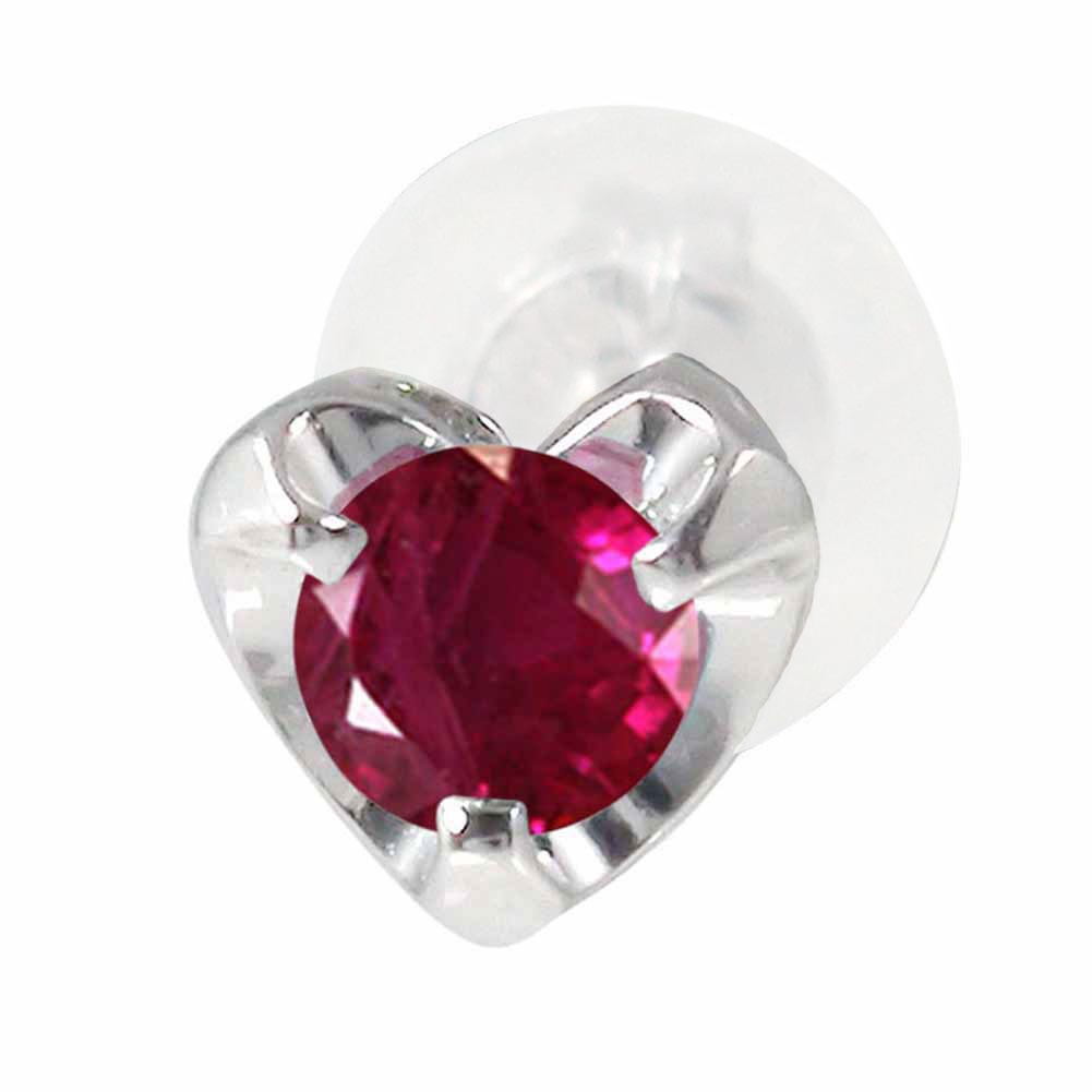 プラチナ ピアス 片耳 ルビー ハートモチーフ 片耳ピアス 7月 誕生石 クリスマス プレゼント Xmas 小ぶり 控えめ 片方 外れ ない つけっぱなし 可愛い 花以外 彼女 妻 贈り物 2025のサムネイル