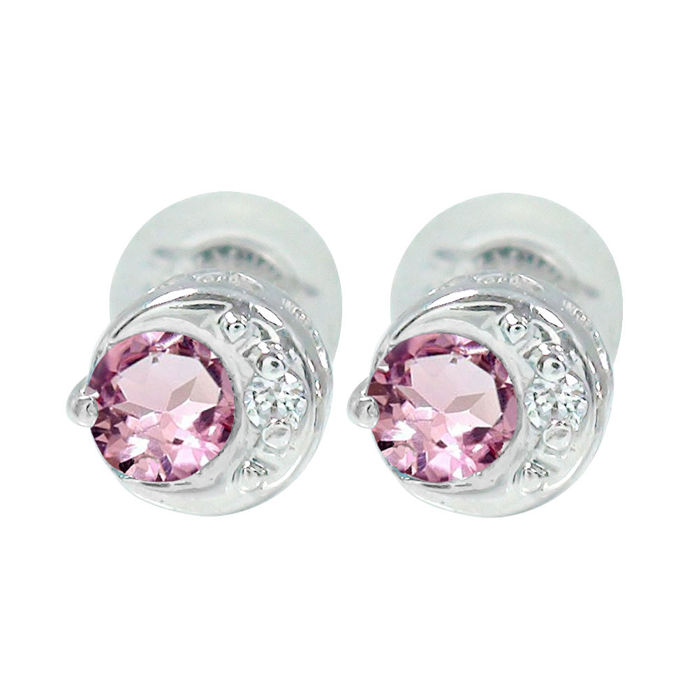 【20%OFFクーポン】ピアス プラチナ レディース ピンクトルマリン 月 太陽 地球 pt900 10月 誕生石 クリスマス プレゼント Xmas 花以外 彼...