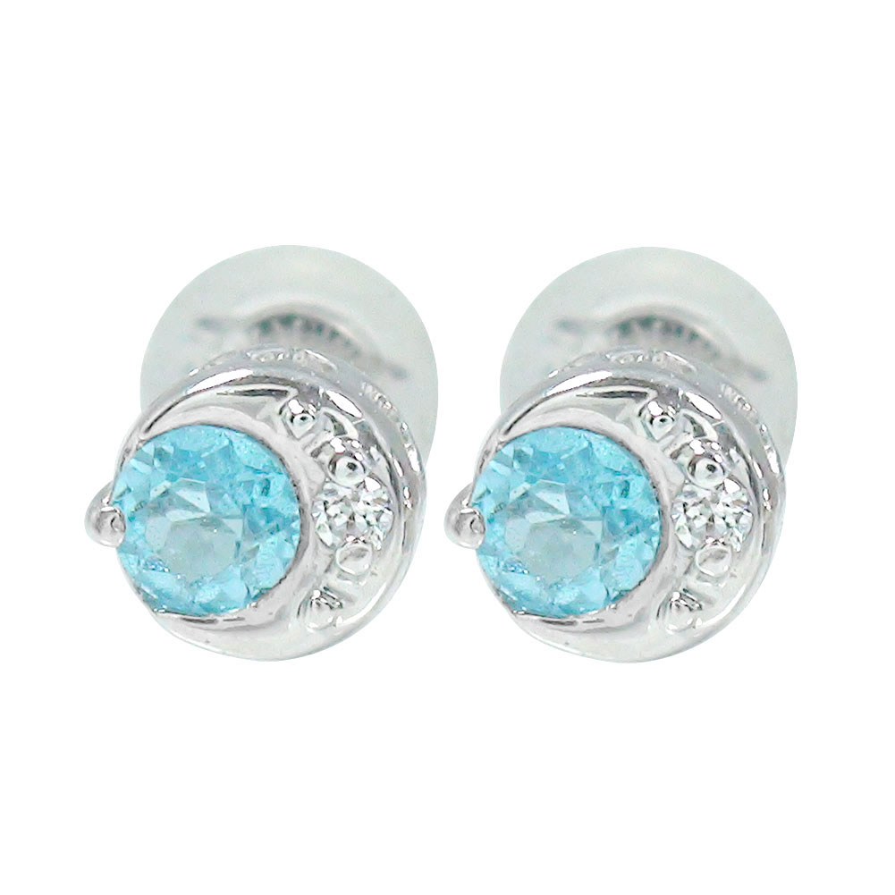 【20%OFFクーポン】ピアス プラチナ レディース ブルートパーズ 月 太陽 地球 pt900 11月 誕生石 クリスマス プレゼント Xmas つけっぱなし...