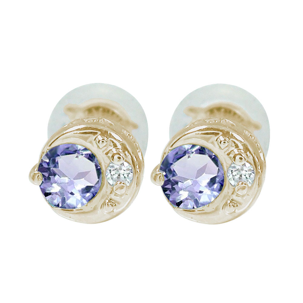 【10%OFFクーポン】ピアス 10金 レディース 太陽 タンザナイト 月 地球 k10 10k 12月 誕生石 クリスマス プレゼント Xmas 花以外 彼女...