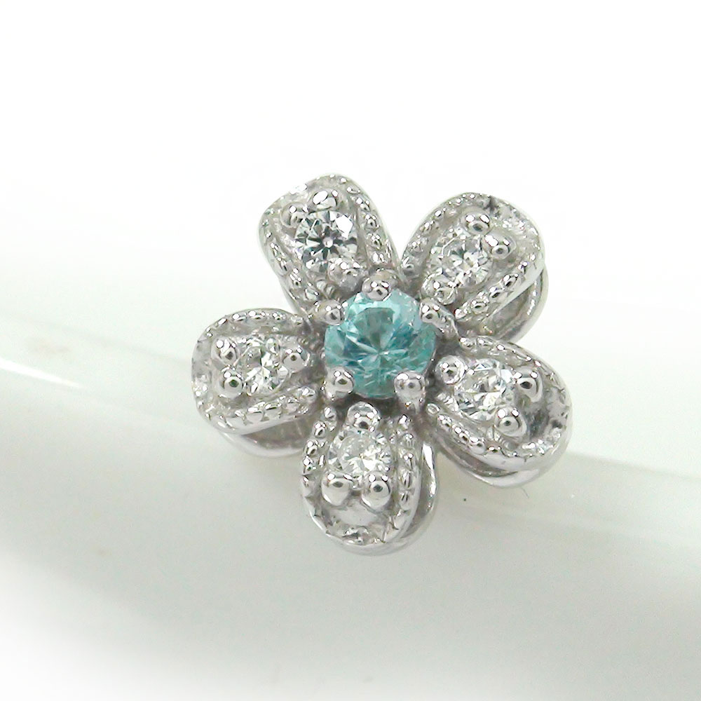 ピアス片耳プラチナブルートパーズ片...