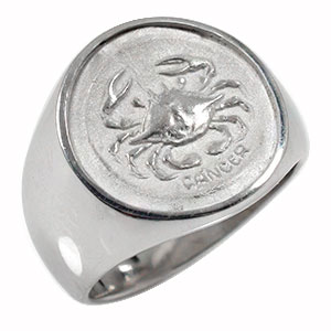 【15%OFF早割クーポン】リング 12星座リング かに座 (6/22〜7/22) 18金 指輪 ピンキー 印台リング メンズの贈り物 ユニセックス クリスマス...