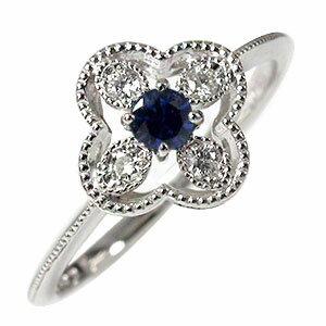 【20%OFFクーポン】リング サファイア 花 プラチナ 指輪 フラワーモチーフ ピンキー ダイヤモンド 9月 誕生石 送料無料 クリスマス プレゼント Xmas 花以外 彼女 妻 贈り物 2025