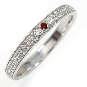 石榴石 - リング ガーネット プラチナ 1月 誕生石 マリッジリング ミルグレイン 結婚指輪 指輪 レディース 送料無料 母の日 花以外 彼女 妻 贈り物 2026