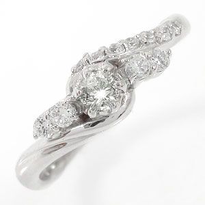 リング ダイヤモンドリング 10金 結婚指輪 婚約指輪 エンゲージリング 0.27ct ダイ...