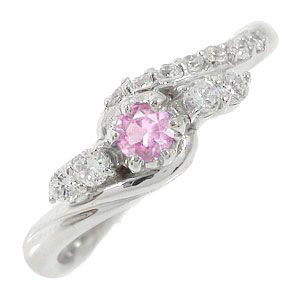 Sapphire - リング ピンキーリング 10金 指輪 ピンクサファイア 0.17ct ダイヤモンドリング レディース ユニセックス 誕生日 記念日 母の日9月 誕生石 送料無料 花以外 彼女 妻 贈り物 2026