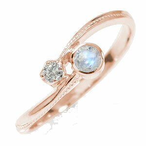 リング ピンキーリング 18金 ブルームーンストーン ダイヤモンド 満月 6月 誕生石 クール 指輪送料無料 クリスマス プレゼント Xmas 花以外 彼女 妻 贈り物 2025