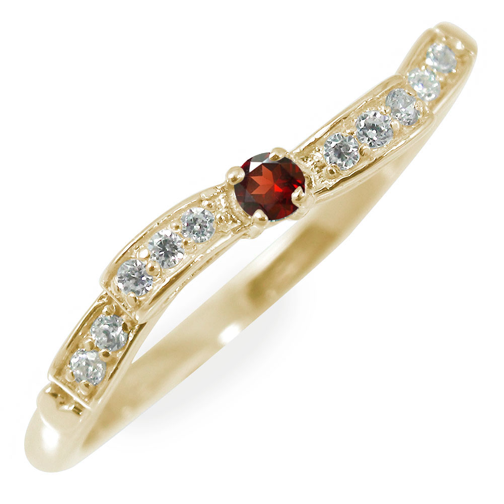 リングガーネット1月誕生石10金指...