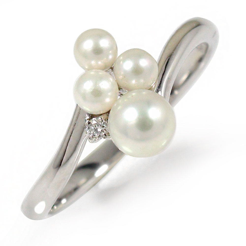 pt900 リング パール 真珠 ダイヤモンド あこや貝 アコヤ 流れ星 プラチナ ピンキー 指輪 ルメート 4月 誕生石 送料無料 バレンタインデー 花以外 大人 女性 上品 彼女 妻 贈り物 2026