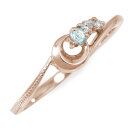 リング ピンキーリング 18金 アクアマリン ダイヤモンド 3月 誕生石 流れ星 指輪送料無料 プレゼント 花以外 彼女 妻 贈り物 2025