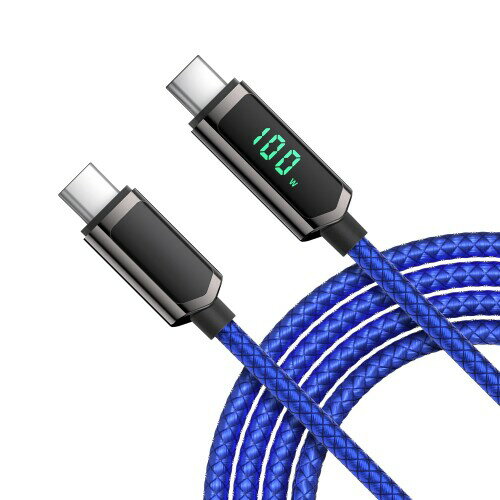  100W USB C to USB CP[uAiC҂ CP[u LEDfBXvCt ̏ꍇlphone 15, lPad Mini/Air/Pro, MacBook Pro, Galaxy S22/S10, Pixel, LG((2m, Blue)