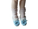 Dolly Paraブライス靴リボン飾りファー ふわふわブーツアゾン/MOMOKO通用8分サイズ ドール靴(ブルー)