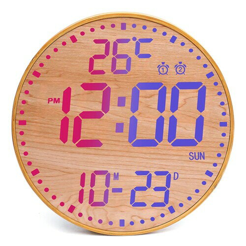 HZDHCLH 掛け時計 デジタル 大画面デジタル時計リモコン付き 12 インチ LED 壁時計 温度 湿度 自宅 寝室 室内装飾 贈り物